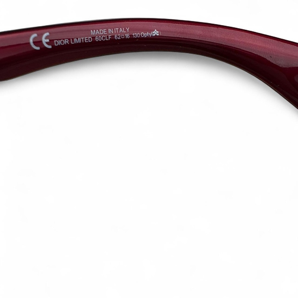 Dior Deep Red Sunglasses with Sparkling Embellishments - Picture 6 of 6